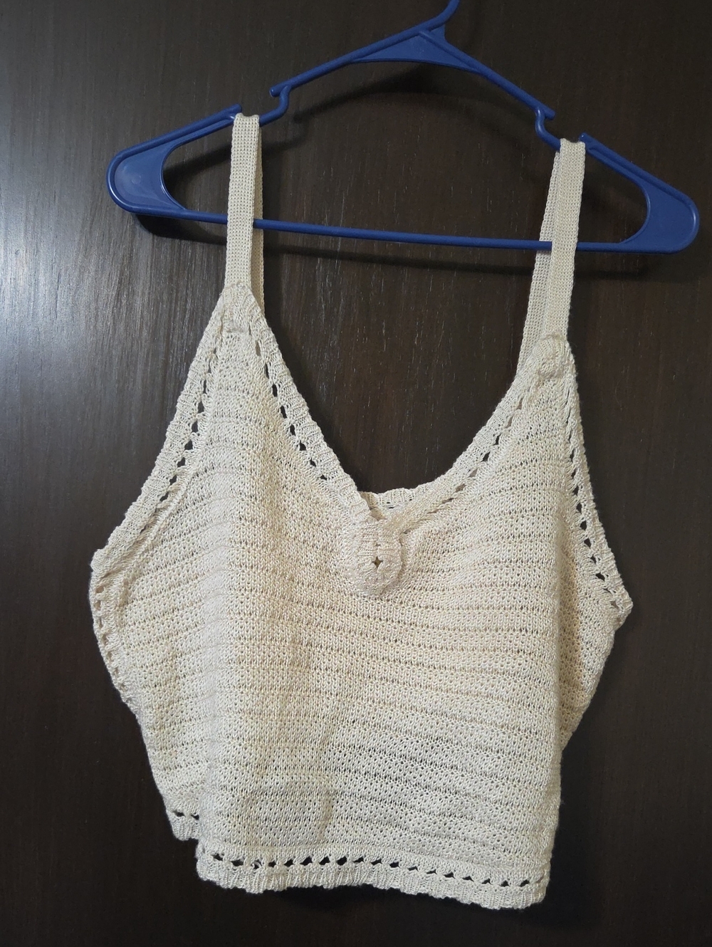 No Boundaries cream macrame crochet crop top XXL (20)